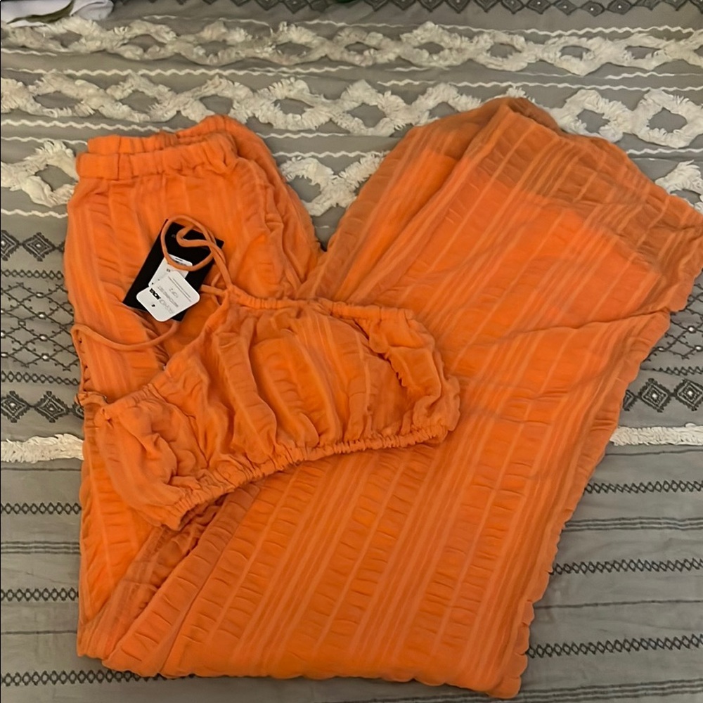 Fashion Nova Bright Orange Matching Set